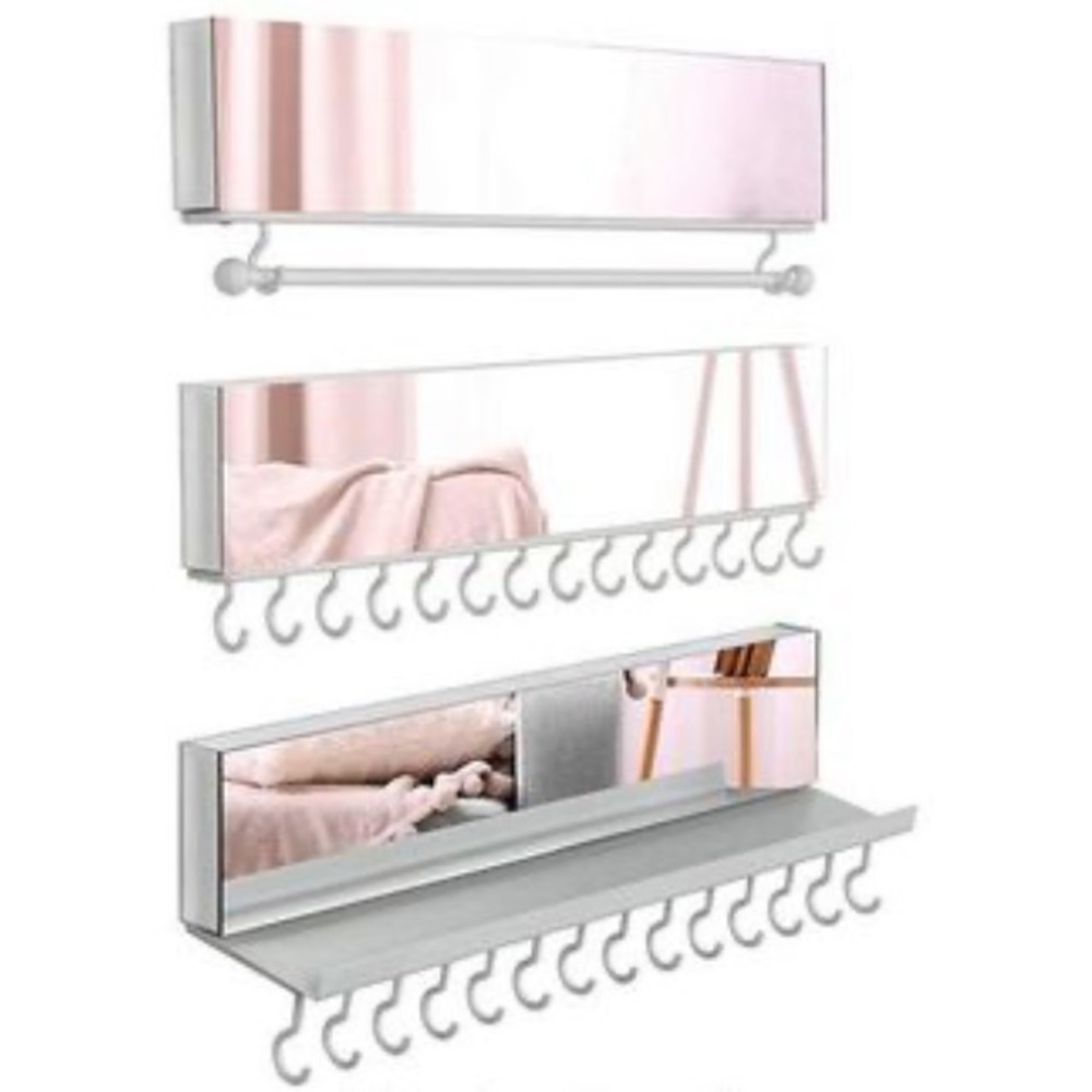 Wall Mounted Hanging Jewelry Organizer with mirrors